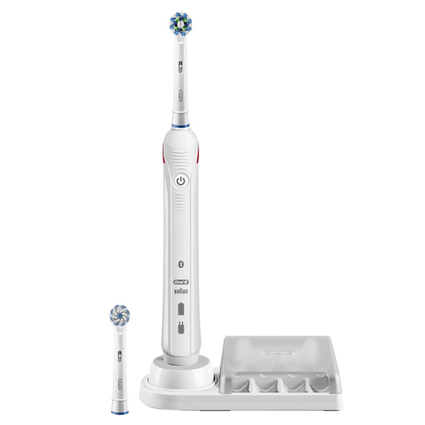 Электрическая зубная щетка Oral-B Smart 4 4000N БЕЛАЯ с подставкой для насадок