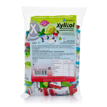 Леденцы Miradent Xylitol Drops ассорти (100 шт), 230 г