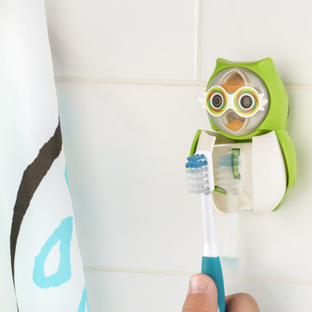Держатель Flipper OWL EARTHY для зубной щетки со встроенными песочными часами Зеленый Держатель Flipper OWL EARTHY для зубной щетки со встроенными песочными часами Зеленый