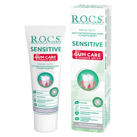 Зубная паста R.O.C.S. Sensitive Plus Gum Care, 75 мл Зубная паста R.O.C.S. Sensitive Plus Gum Care, 75 мл