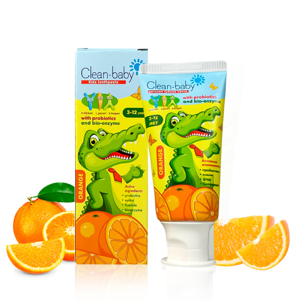 Детская зубная паста TM Clean-baby (3-12 лет) Апельсин, 50 мл Детская зубная паста TM Clean-baby (3-12 лет) Апельсин, 50 мл