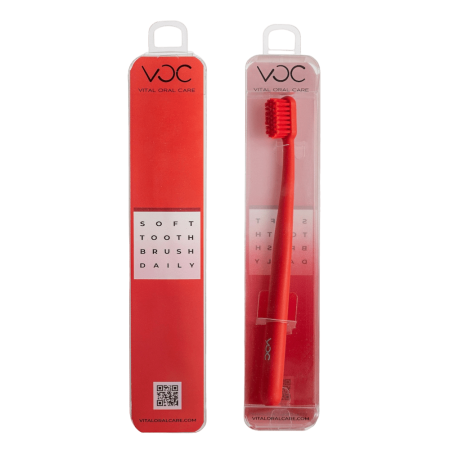 Зубная щетка для взрослых TM VOC мягкая, красная