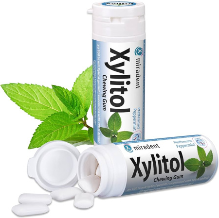 Жевательная резинка Miradent Xylitol со вкусом перечной мяты (30 шт), 30 г