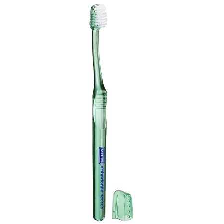 Зубная щетка средняя Vitis Orthodontic Access БИРЮЗОВАЯ