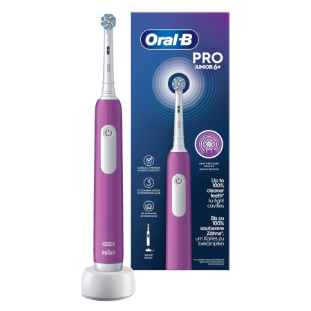 Детская электрическая зубная щетка Oral-B Pro Junior (6+) Lila Фиолетовая