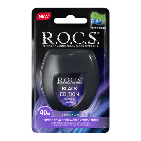 Нить расширяющаяся мятная ROCS (РОКС) Black Edition, 40 м Нить расширяющаяся мятная ROCS (РОКС) Black Edition, 40 м