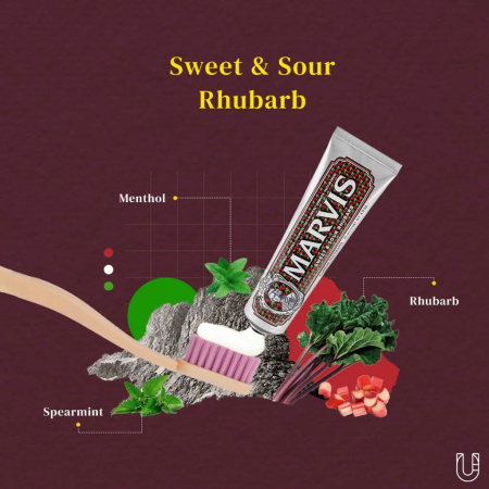 Зубная паста MARVIS Sweet & Sour Rhubarb - Кисло-сладкий Ревень, 75 мл (Большая)