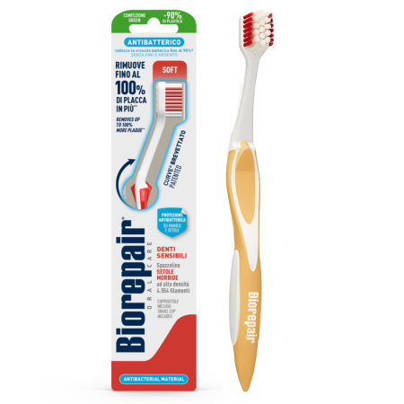 Зубная щетка Biorepair Denti Sensibili мягкая ОРАНЖЕВАЯ