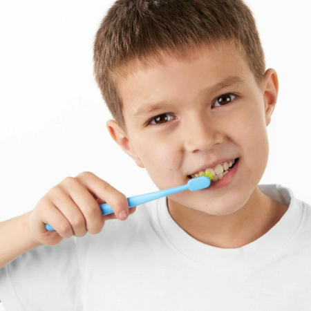 Детская зубная щетка Revyline US 4800, от 3 до 12 лет ГОЛУБАЯ