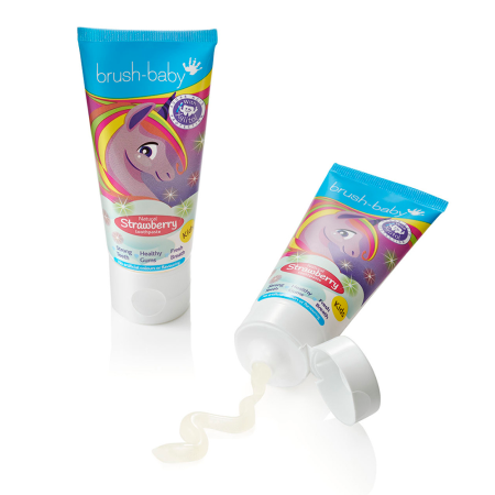 Детская зубная паста Brush Baby (Единорог) - Клубника (от 3 лет), 50 мл