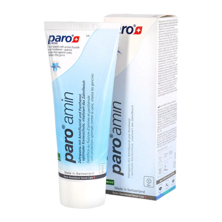 Зубная паста Paro amin 1250 ppm с пантенолом с 6 лет, 75 мл