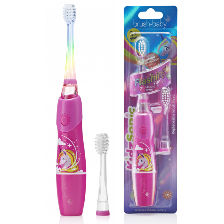 Электрическая зубная щетка Brush-Baby KidzSonic Electric (3+), единорог
