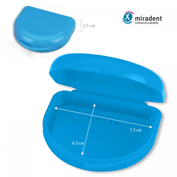 Футляр Miradent Dento-BOX Blue для орто-конструкций, голубой Футляр Miradent Dento-BOX Blue для орто-конструкций, голубой