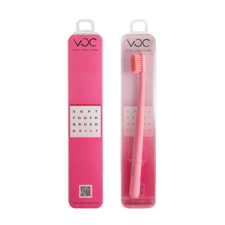 Зубная щетка для взрослых TM VOC мягкая, розовая