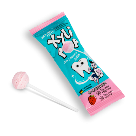НАБОР Леденец Miradent XyliPOP на палочке из ксилита КЛУБНИКА, 25 шт НАБОР Леденец Miradent XyliPOP на палочке из ксилита КЛУБНИКА, 25 шт