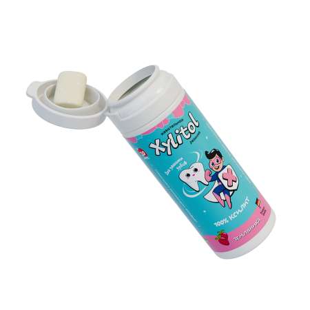 Жевательная резинка Miradent Xylitol for kids Земляника (30 шт), 30 г Жевательная резинка Miradent Xylitol for kids Земляника (30 шт), 30 г