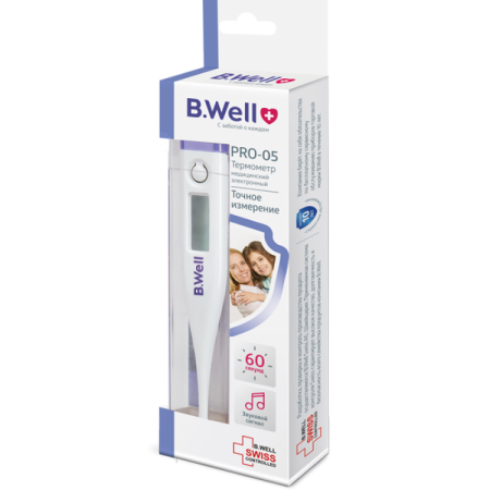Термометр B.Well медицинский электронный PRO-05, футляр