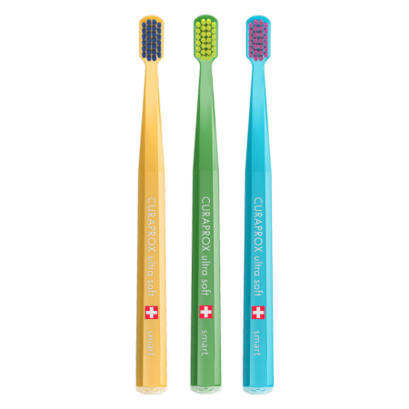 Набор зубных щеток CURAPROX CS Smart 7600 (3 шт) (CS Smart 7600/3) ОРАНЖЕВЫЙ/ЗЕЛЕНЫЙ/ГОЛУБОЙ