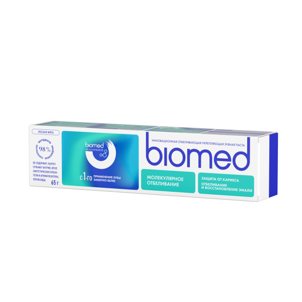 Зубная паста Biomed Защита от кариеса. Лесная мята, 65 г (БИРЮЗОВАЯ) Зубная паста Biomed Защита от кариеса. Лесная мята, 65 г (БИРЮЗОВАЯ)
