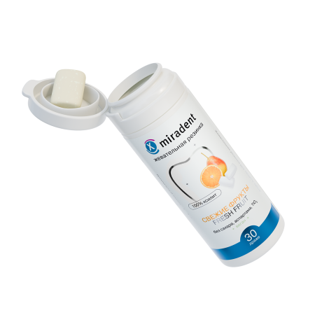 Жевательная резинка Miradent Xylitol с фруктовым вкусом (30 шт), 30 г