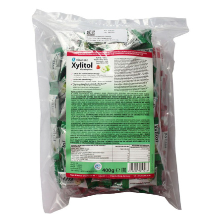 Жевательная резинка Miradent Xylitol - Земляника и Яблоко (200 шт х 2 шт)