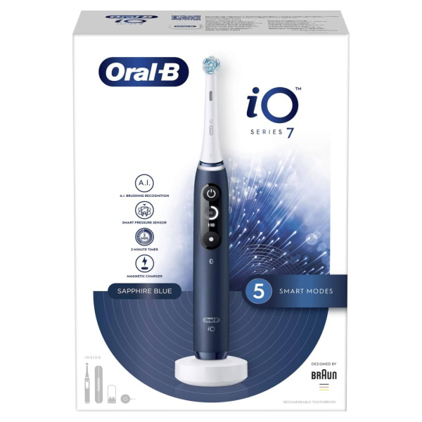 Электрическая зубная щетка Oral-B iO Series 7 Sapphire Blue, 1 насадка, iOM7.1A1.1BD Электрическая зубная щетка Oral-B iO Series 7 Sapphire Blue, 1 насадка, iOM7.1A1.1BD