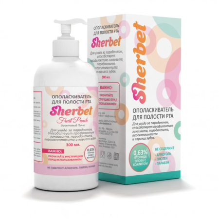 Ополаскиватель для полости рта «Sherbet», фруктовый пунш, 300 мл