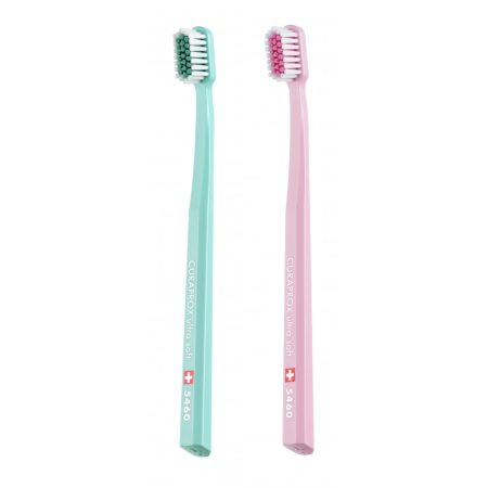 Набор зубных щеток CURAPROX CS5460/2 "ultrasoft" Retro Edition (2 шт.) Мятный/Розовый